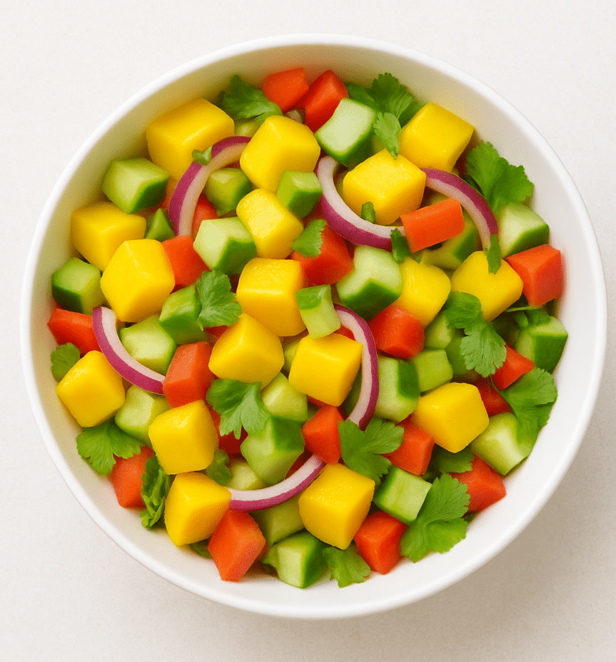 Frisse zomersalade met mango en koriander