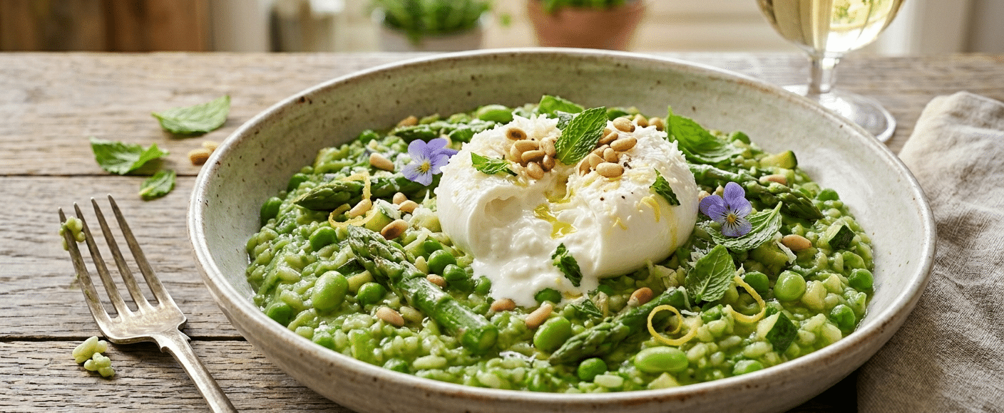 Risotto verde met groene groenten